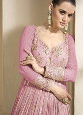 Pink Colour Party Wear Gown Looking Lovely